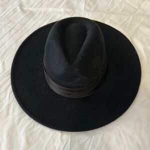 Stylish Black Wide Fedora Hat